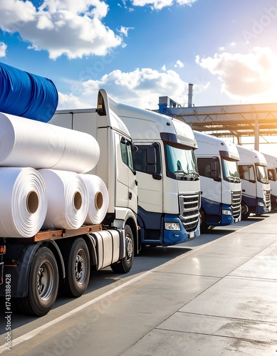 Supply Chain Efficiency Trucks Loaded and Ready