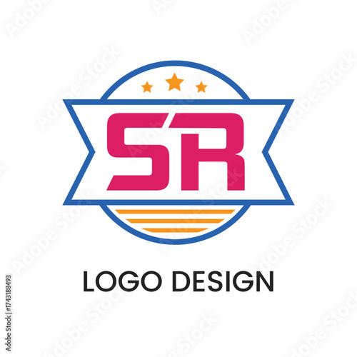 Creative SR Brand Logo Design Template