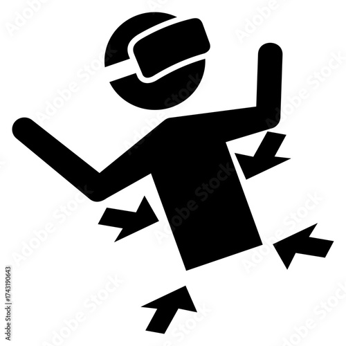 Metaverse technology concept. With VR virtual reality glasses on a black and white background.