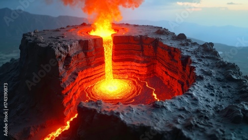 Volcanic landscape art patterns