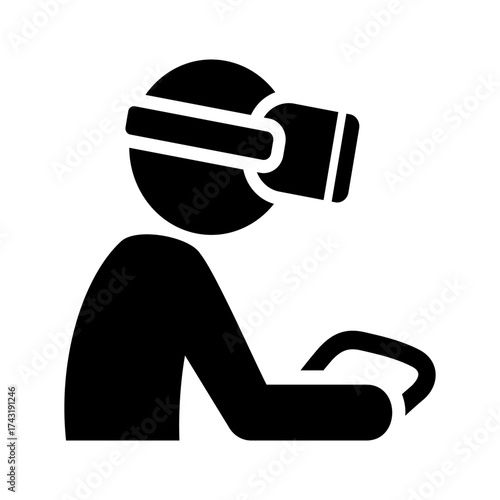 Metaverse technology concept. With VR virtual reality glasses on a black and white background.