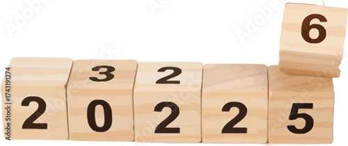 Planning 2026 with wooden blocks, forecasting future success and growth, perfect for business strategy and new year resolutions marketing campaigns