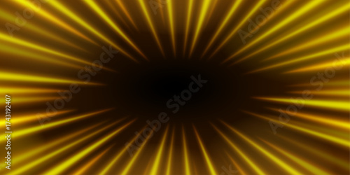 Yellow tunnel background with light effect.