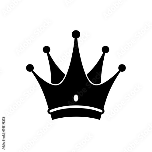 A simple black crown design on transparent background silhouette