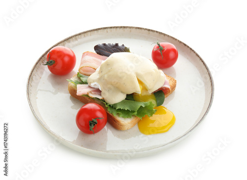 Delicious eggs benedict wit...