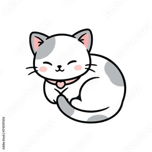 vector illustration of a cat on white background 