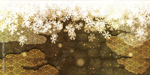 雪　クリスマス　冬　光　背景