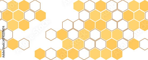 Beehive honey sign with hexagon grid cell isolated on white background. Eps10