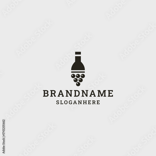 Bottle wine logo template vector illustration design