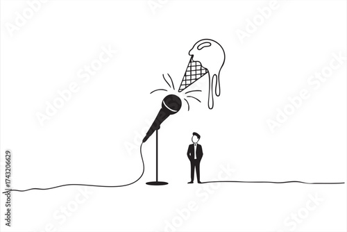 Press Reporter Icon Conducting Interview Minimal Style