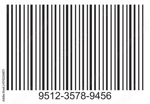 Barcode scratched, line bar stickers icon isolated on white, clipping path