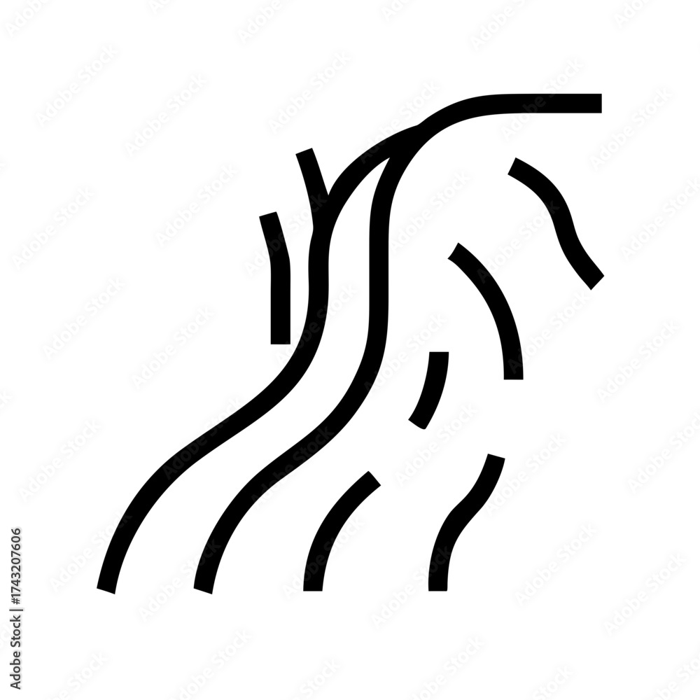 Obraz premium Stylized river, vector illustration, simple design