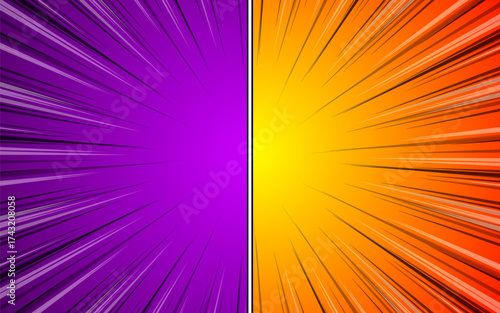 Comic cartoon versus background design.