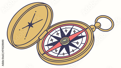 Guidance Compass: A detailed illustration of an open compass, its needle pointing towards a specific direction, set against a clean background.