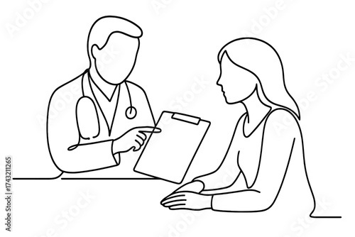 Patient discusses health concerns with doctor during a medical consultation in office setting