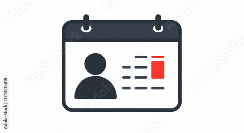 Digital calendar with user profile icon and highlighted event, symbolizing personal schedule management, important appointments, identity records, or event reminders for individuals and organizations
