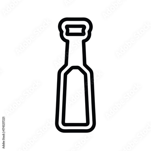 Bottle Opener Outline Vector Illustration