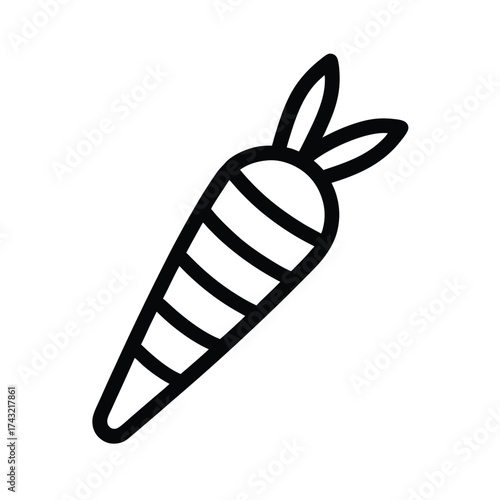 Carrot Stick Outline Vector Illustration