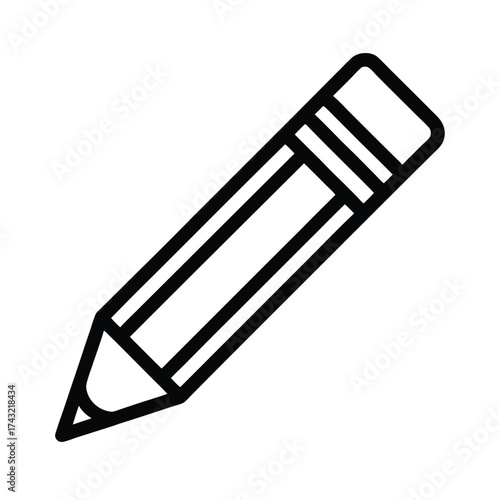 Crayon Outlined In Bold Vector Illustration