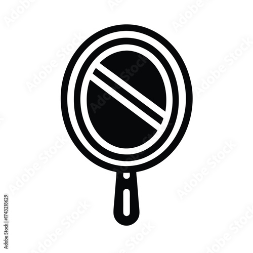 Dental Mirror Outline Vector Illustration