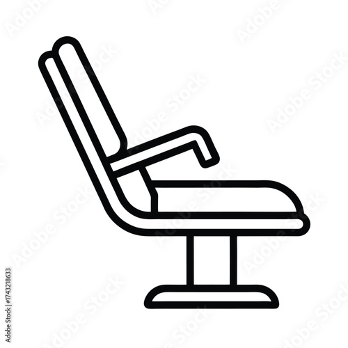 Dental Chair Outline Vector Illustration