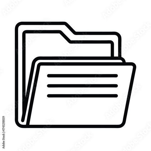 Document Folder Outline Vector Illustration