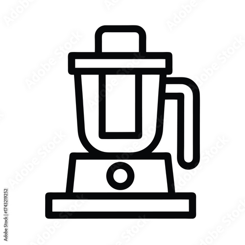 Food Processor Outline Vector Illustration