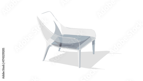 Modern clear acrylic chair transparent design for living room furniture contemporary seating style decor