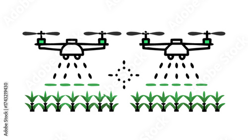 Agricultural drone spraying crops farm technology smart farming precision agriculture innovation field work