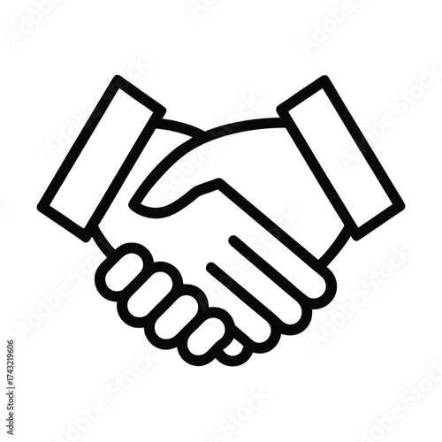 Handshake Outline Vector Illustration