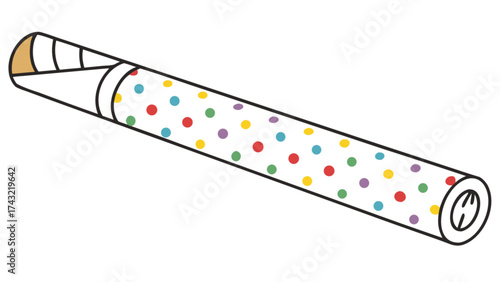 Illustration of a colorful polka dot party popper for celebration and festive occasions art design