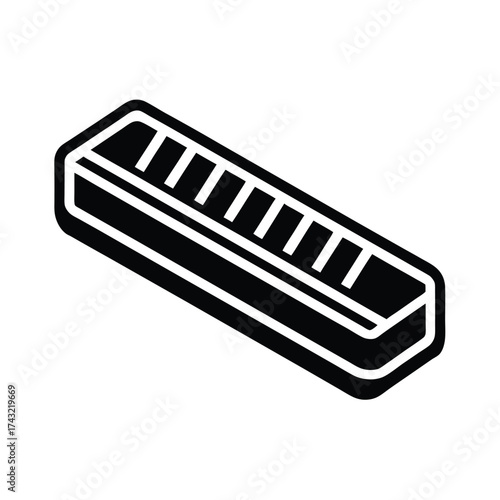 Harmonica Outlined Icon Vector Illustration