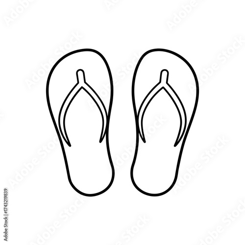Two outlined flip flops image