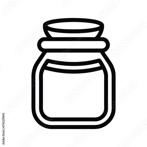 Honey Jar Outlined Icon Vector Illustration