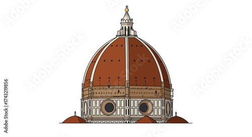 Florence Cathedral Dome Illustration - Architectural Landmark Design
