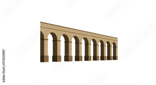 Ancient Aqueduct Arches A Perspective View of Timeless Architectural Marvel