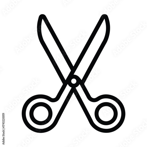 Kitchen Shears Outline Vector Illustration