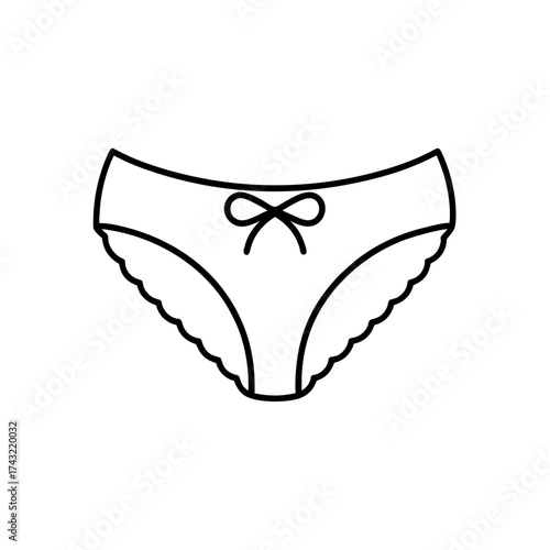 Outline of frilly underwear