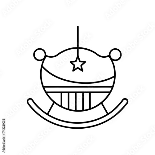 Outline of a rocking cradle toy