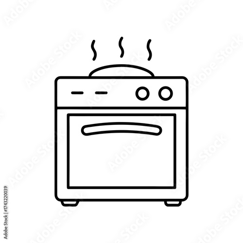 Outline of a kitchen oven icon