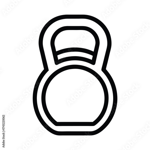 Kettlebell Outlined Icon Vector Illustration