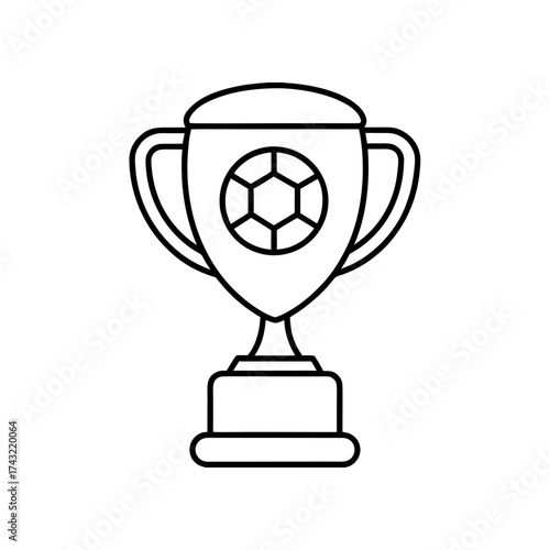 Outline drawing of soccer cup