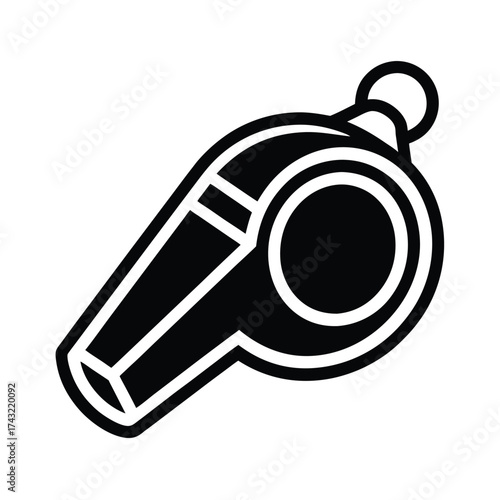 Lifeguard Whistle Outline Vector Illustration