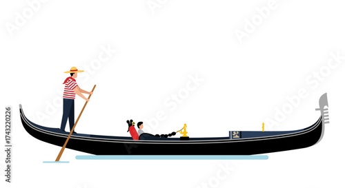 Relaxing Gondola Ride in Venice with Gondolier and Passenger
