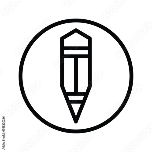 Marker Outlined In Bold Vector Illustration