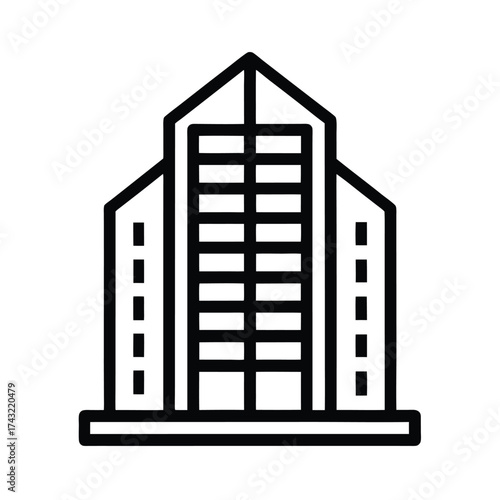 Office Building Outline Vector Illustration