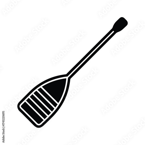 Paddle Outlined In Bold Vector Illustration
