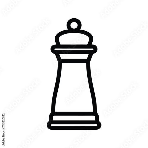 Pepper Grinder Outline Vector Illustration