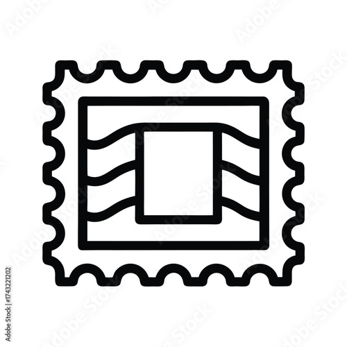 Postage Stamp Outline Vector Illustration