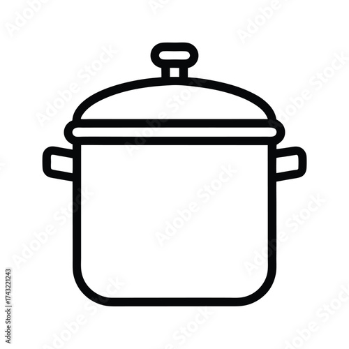Pressure Cooker Outline Vector Illustration